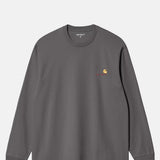Carhartt WIP L/S American Script T-Shirt Graphite.