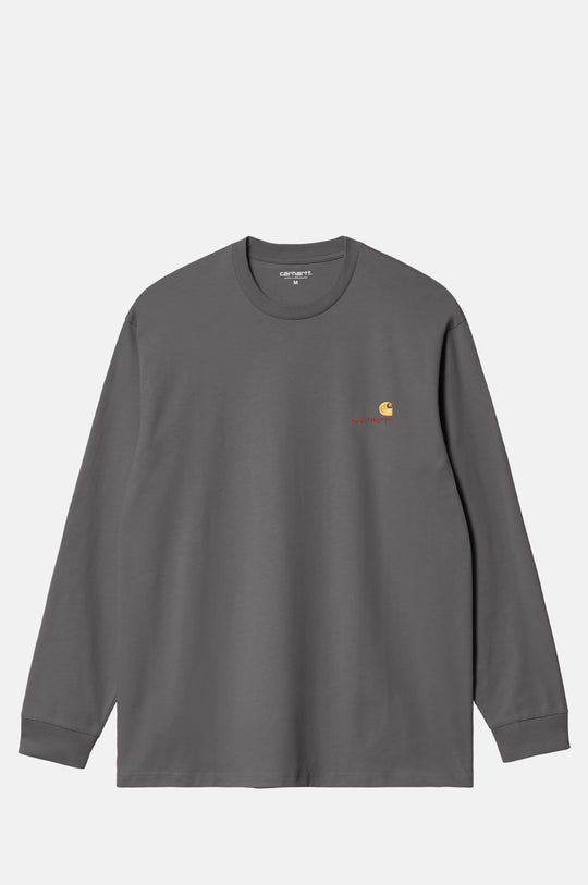 L/S American Script T-Shirt Graphite