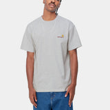 Carhartt WIP SS American Script T Shirt Ash Heather.