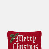 Chandler 4 Corners Merry Christmas Hand Hooked Wool Cushion.