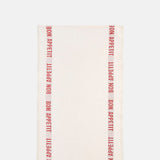 Charvet Bon Appetit Linen Tea Towel White Red.