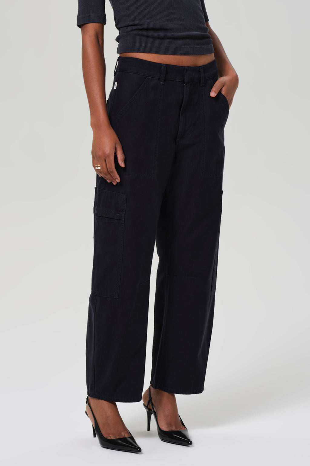 Marcelle Low Slung Cargo Sateen True Navy