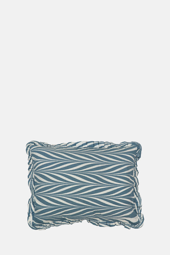 Marbled Ruffled Cushion Blue Banyan