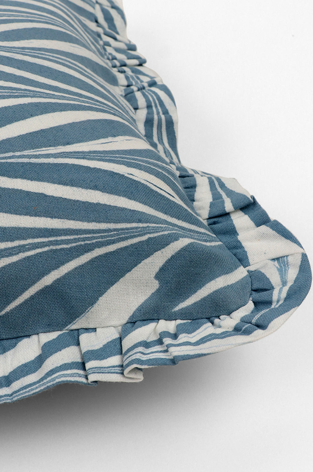 Marbled Ruffled Cushion Blue Banyan