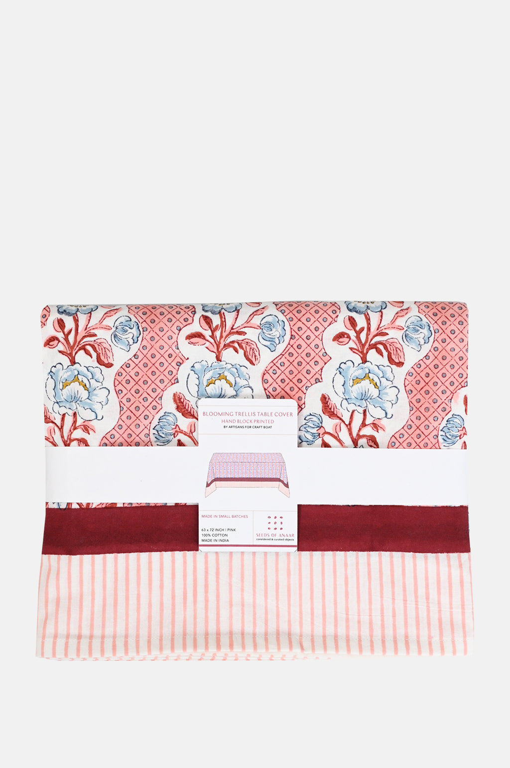 Craft Boat Pink Blooming Trellis Tablecloth.