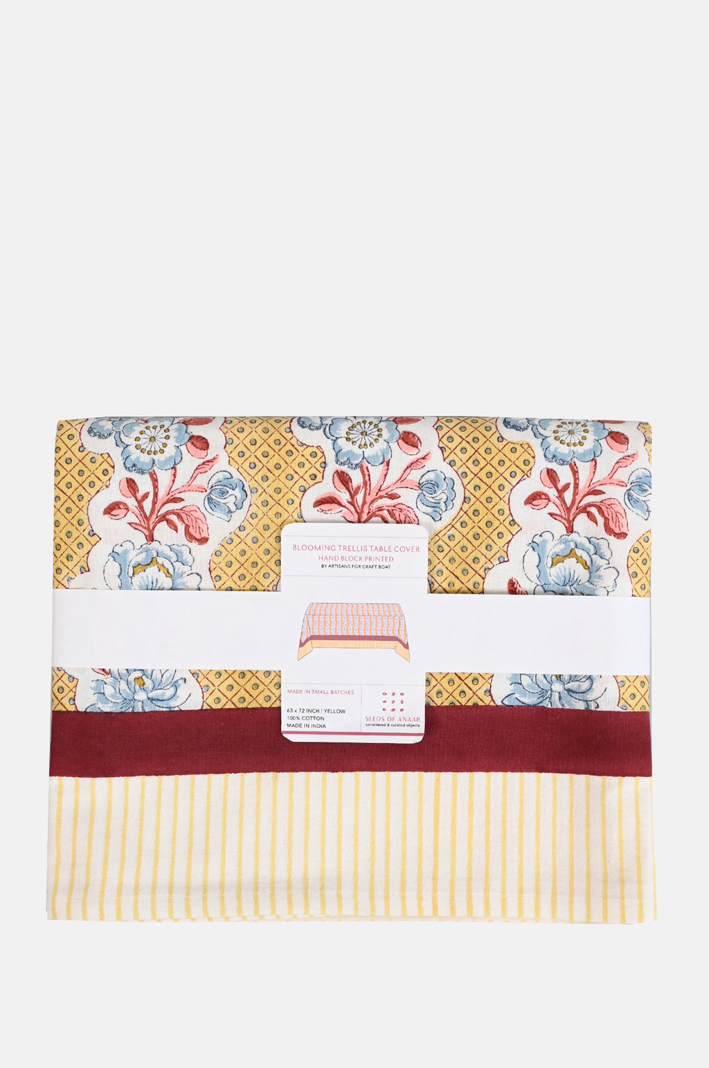 Craft Boat Yellow Blooming Trellis Tablecloth.