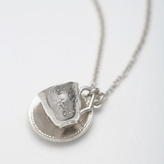 A.M. Teacup & Saucer Necklace Silver