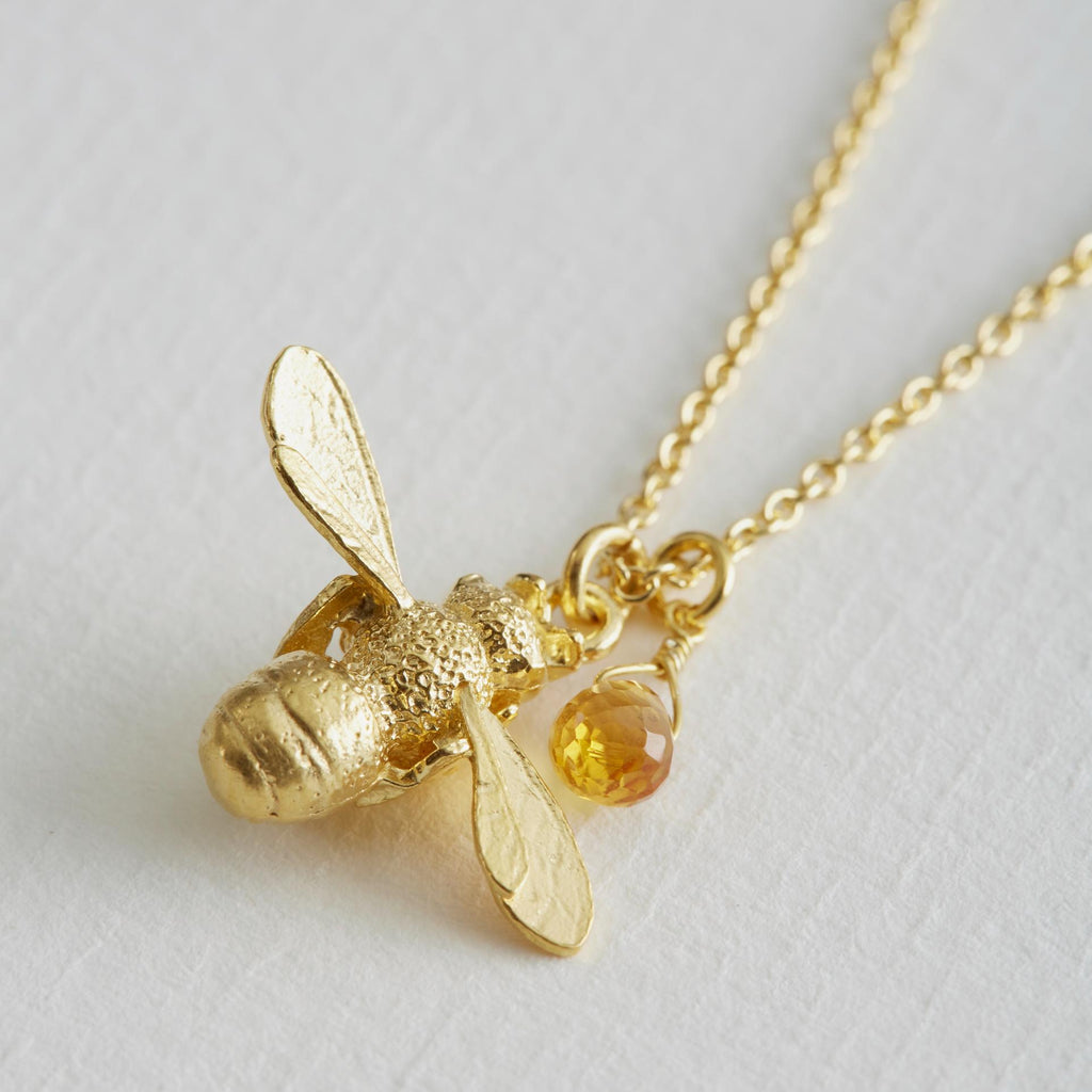 A.M. Honeybee & Citrine Necklace Gold