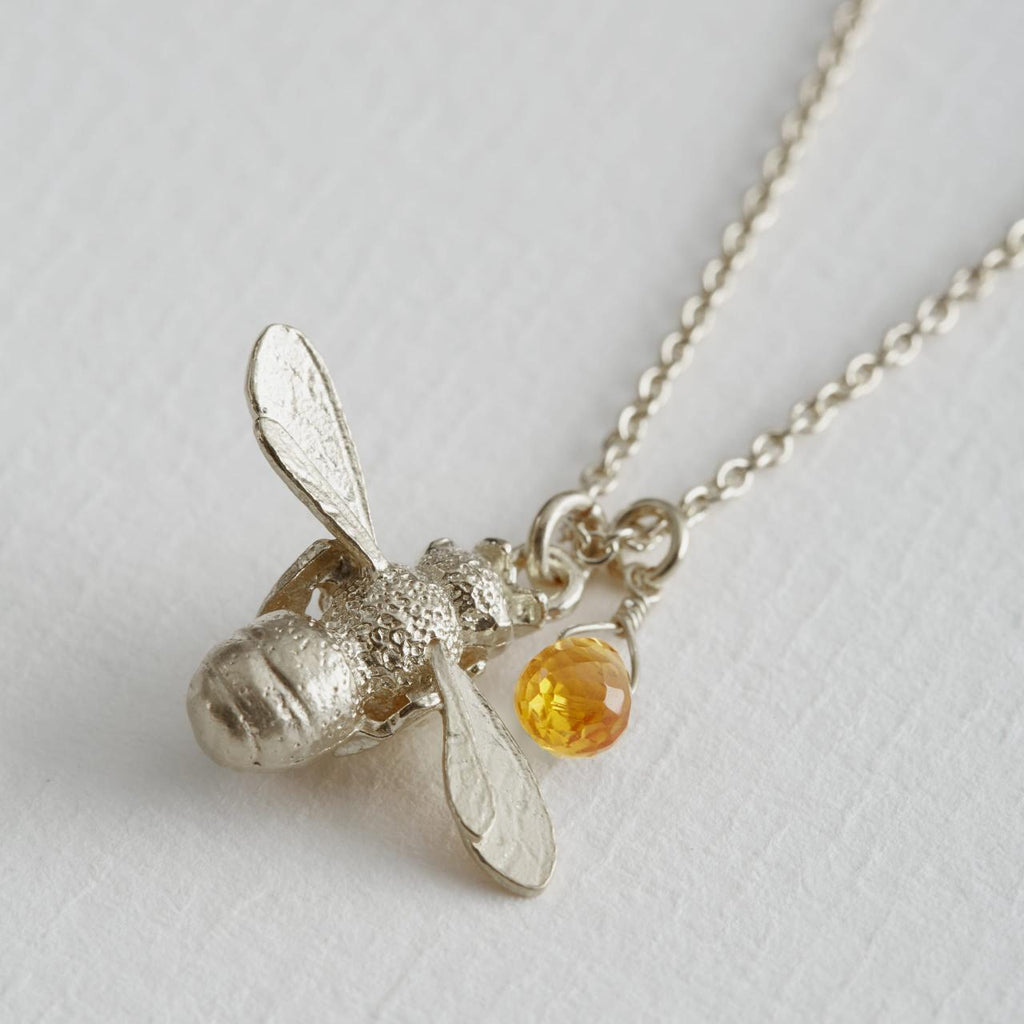 A.M. Honeybee & Citrine Necklace Silver