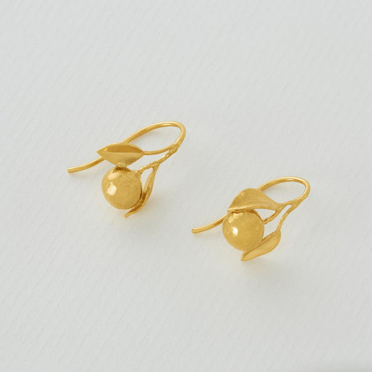 A.M. Orange Hook Earrings Gold