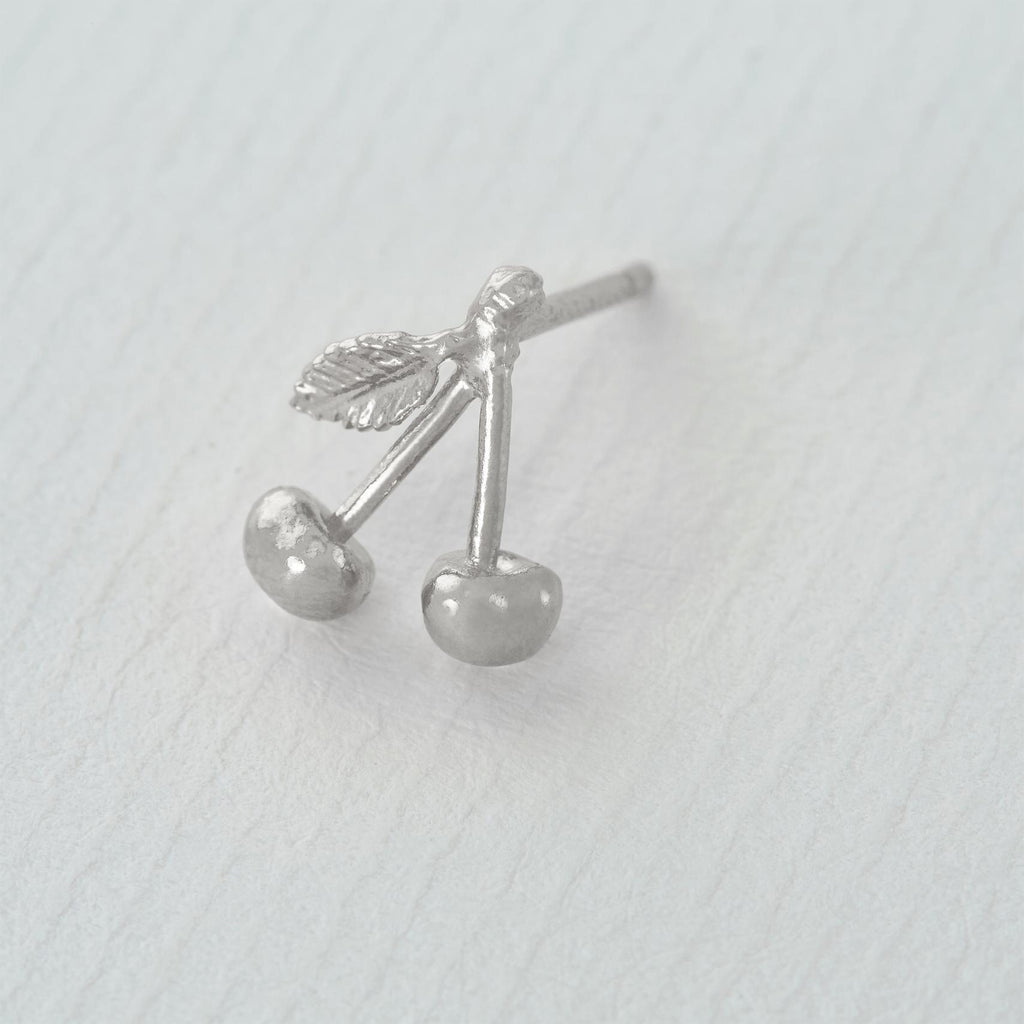 A.M. Cherry Single Stud Earring Silver