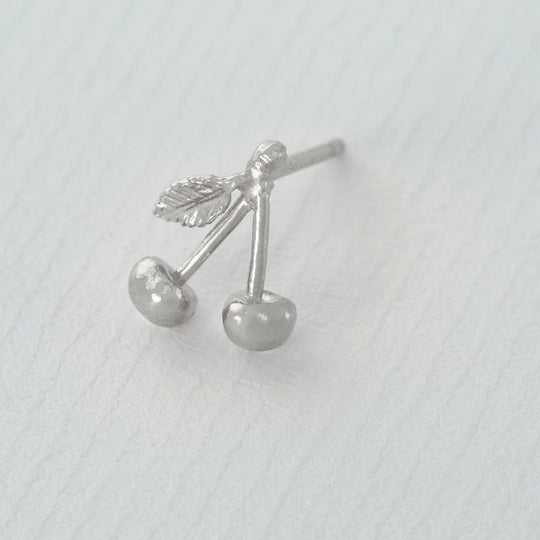 A.M. Cherry Single Stud Earring Silver