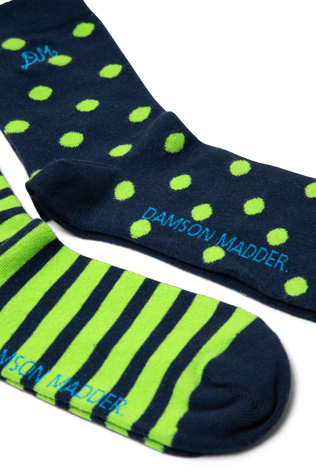 2 Pack Socks Navy/Green Stripe/Spot