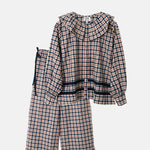 Damson Madder Aletta PJ Set Flannel Cherry Navy Check.