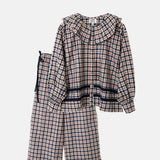 Damson Madder Aletta PJ Set Flannel Cherry Navy Check.