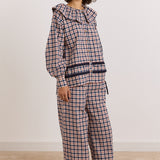 Aletta Pj Set Flannel Cherry Navy Check