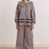 Aletta Pj Set Flannel Cherry Navy Check