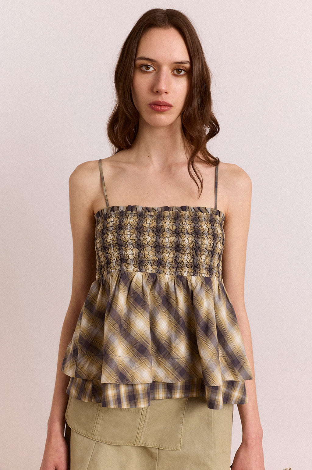 Azalea Cami Cardamon Check Mixed