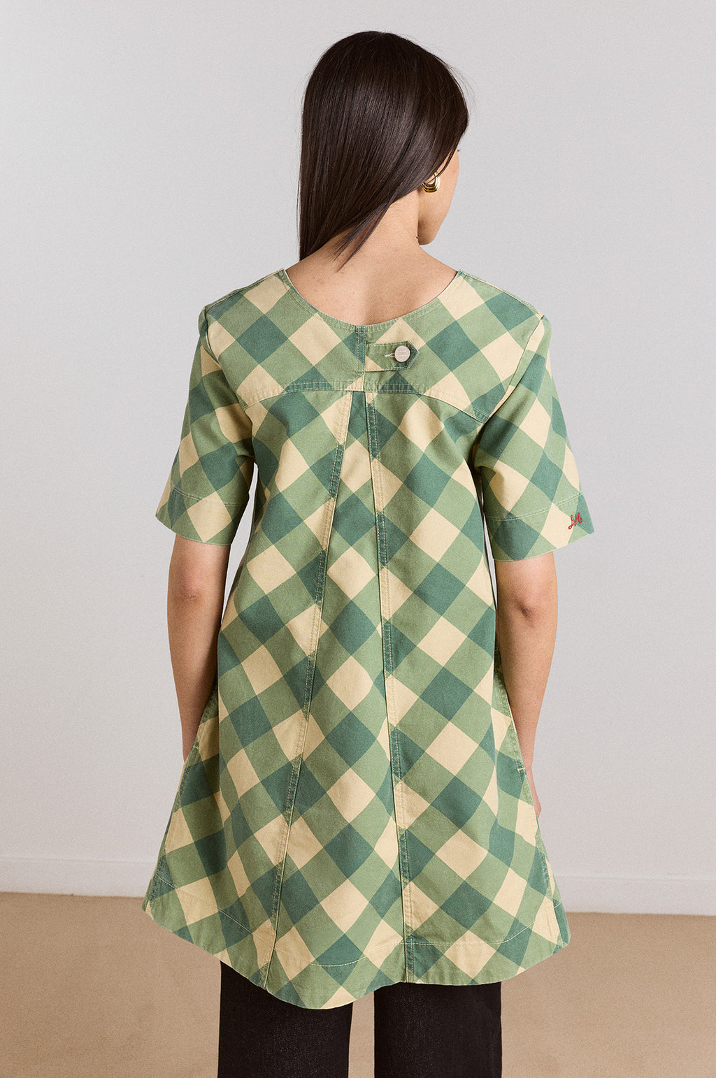 Bridget Mini Dress Green Butter Gingham