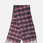 Damson Madder Brushed Fluffy Scarf Magenta Check.