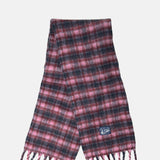 Damson Madder Brushed Fluffy Scarf Magenta Check.
