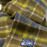Brushed Fluffy Slim Scarf Lark Green Check