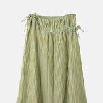 Damson Madder Caspia Volume Midi Skirt Basil Stripe.