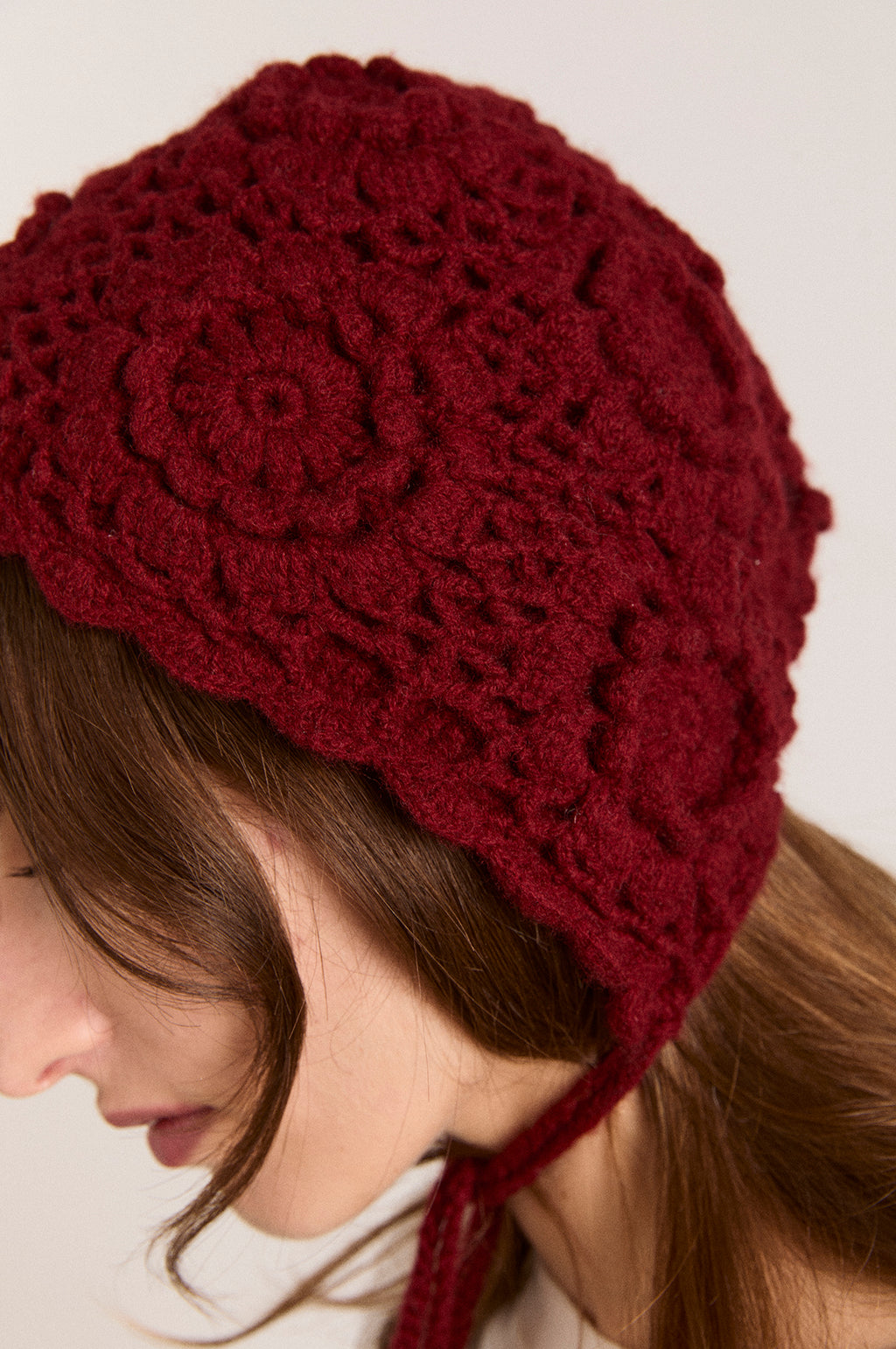 Crochet Bonnet Burgundy