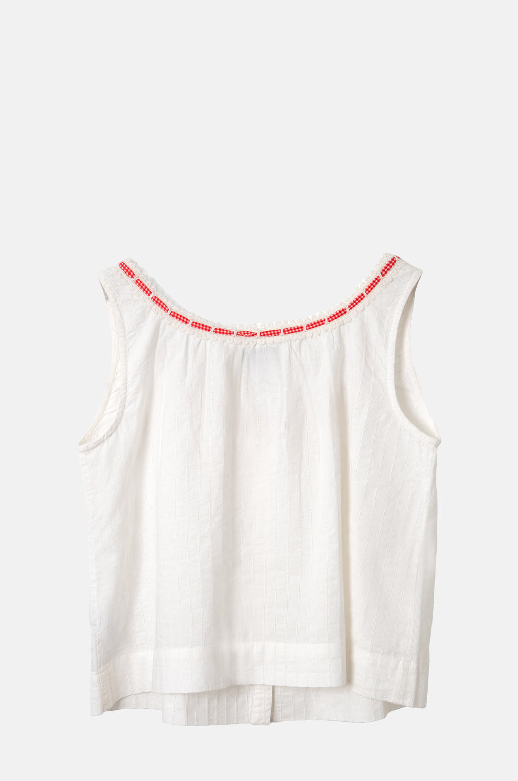 Elodie Cami White With Red Gingham Tie
