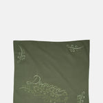 Damson Madder Embroidered Headscarf Khaki.