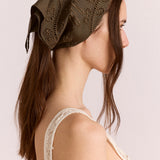 Embroidered Headscarf Khaki