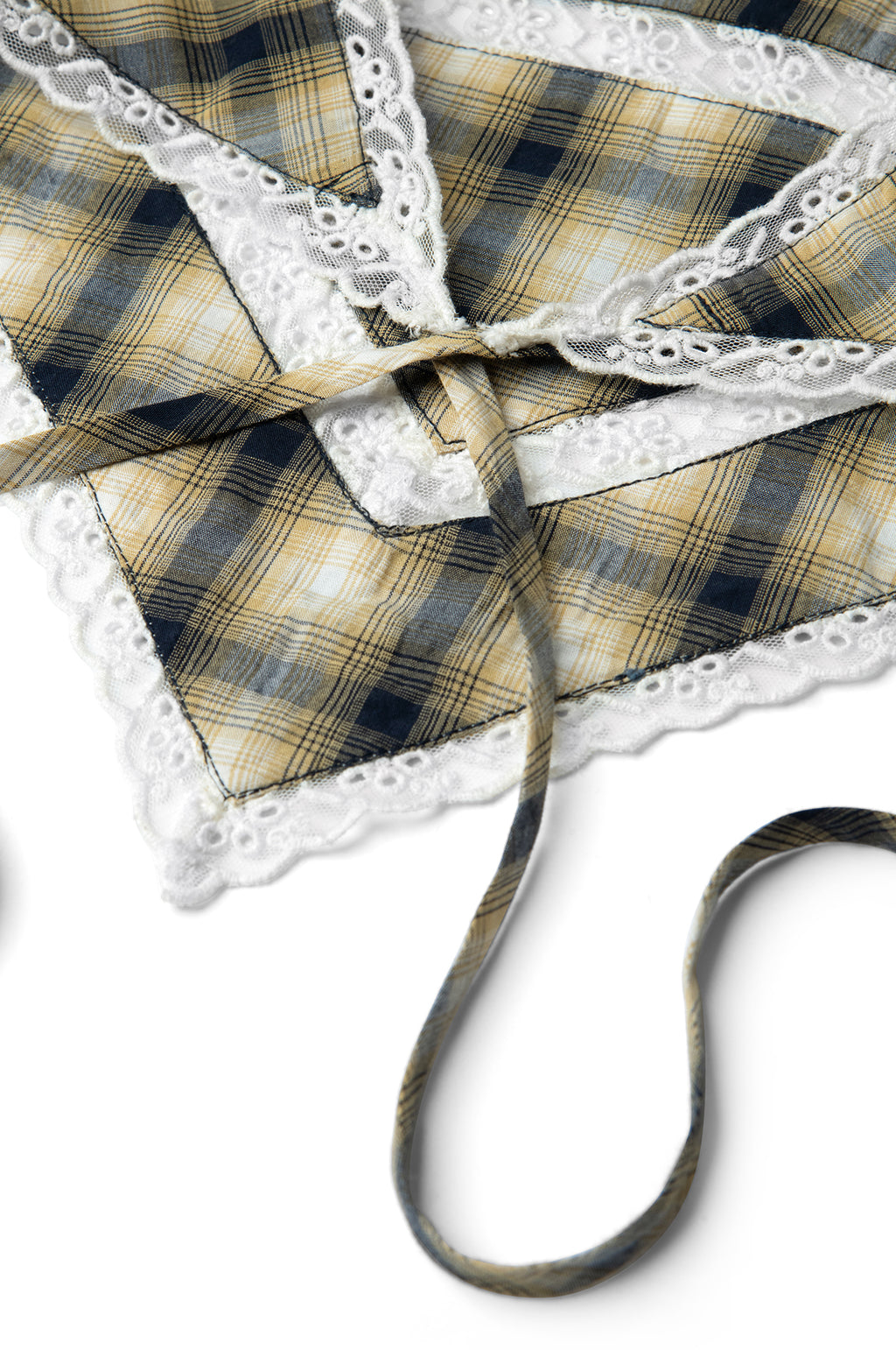 Headband with Lace Detail Cardamon Check