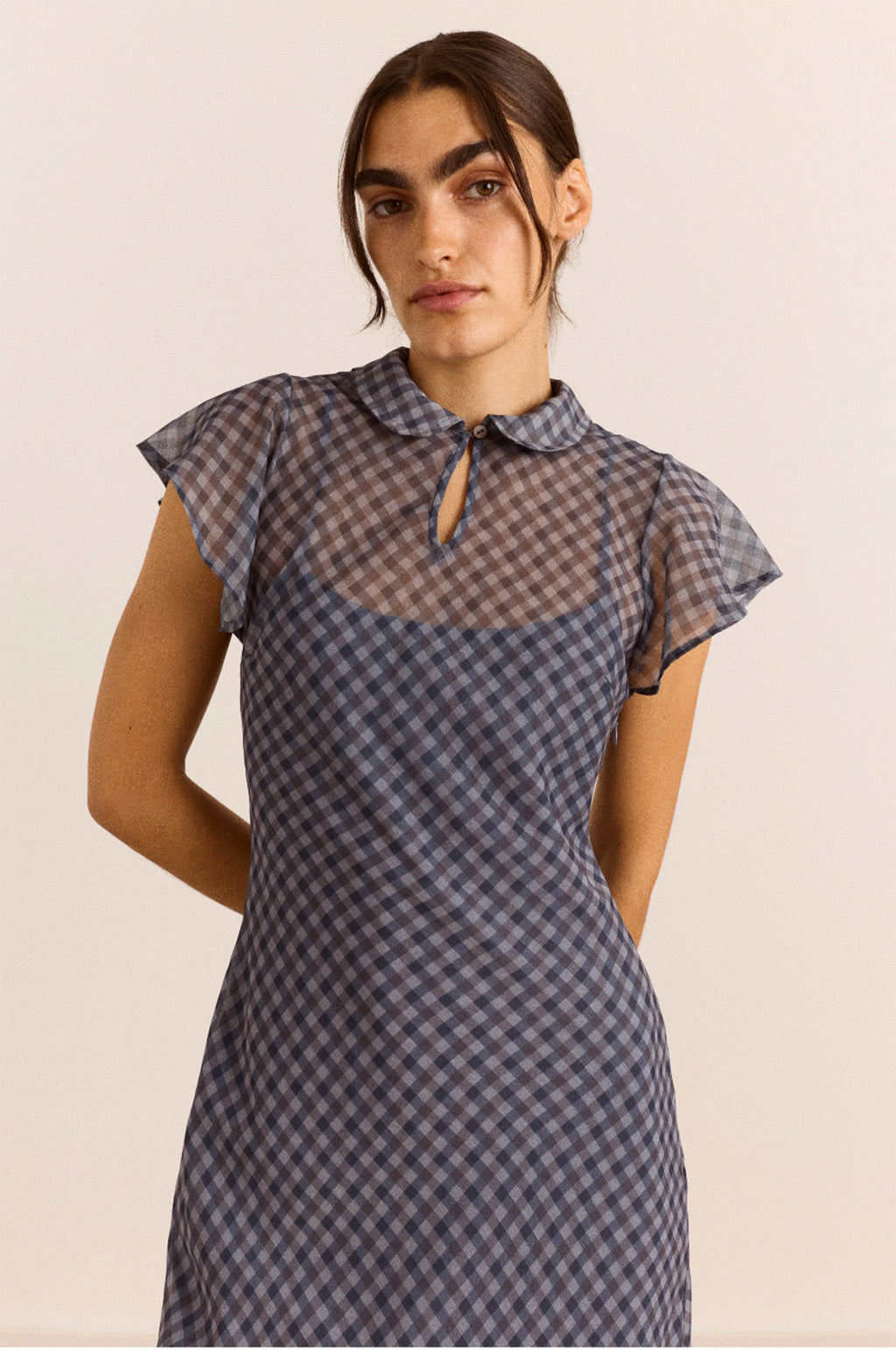 Hudson Midi Dress Sheer Willow Gingham