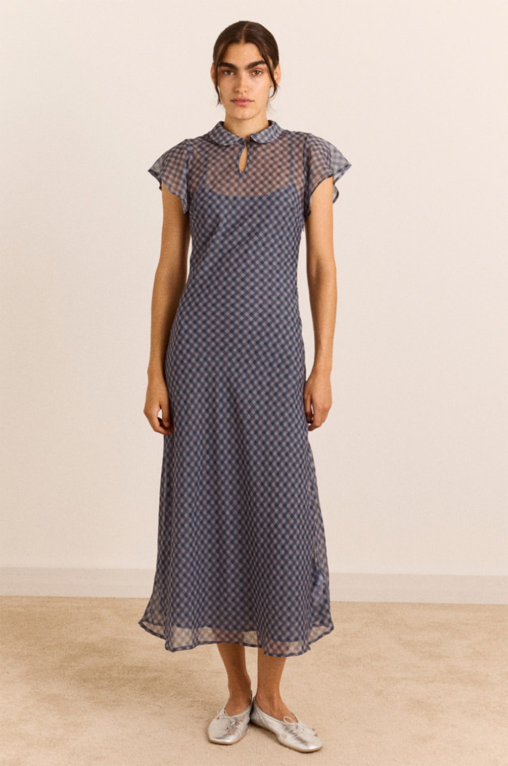 Hudson Midi Dress Sheer Willow Gingham