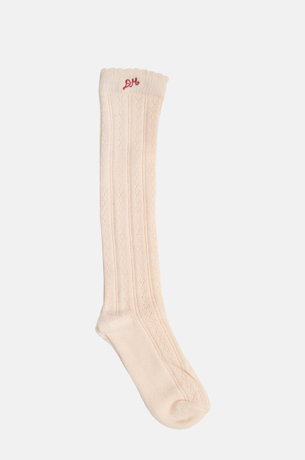 Damson Madder Knee High Pointelle Socks Butter Yellow.