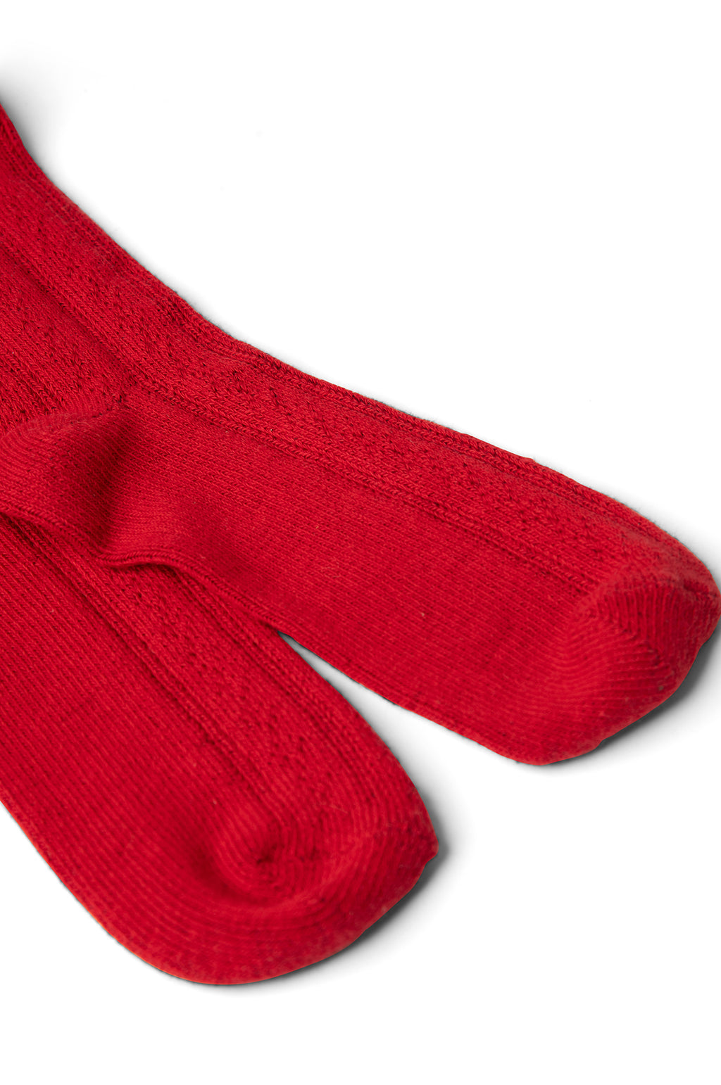Knee High Pointelle Socks Red