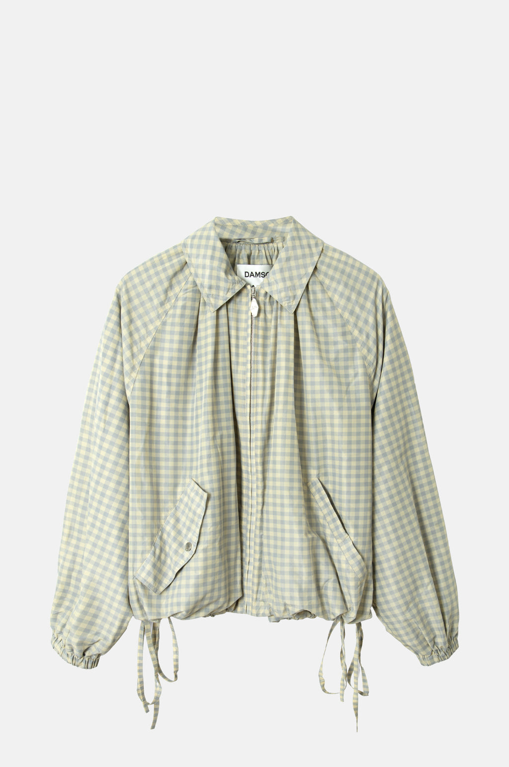Damson Madder Lailah Lightweight Bomber Oyster Gingham.