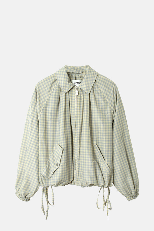 Lailah Lightweight Bomber Oyster Gingham