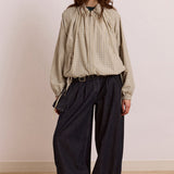 Lailah Lightweight Bomber Oyster Gingham