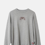 Damson Madder Local Fixers Graphic Sweat Grey Marl.