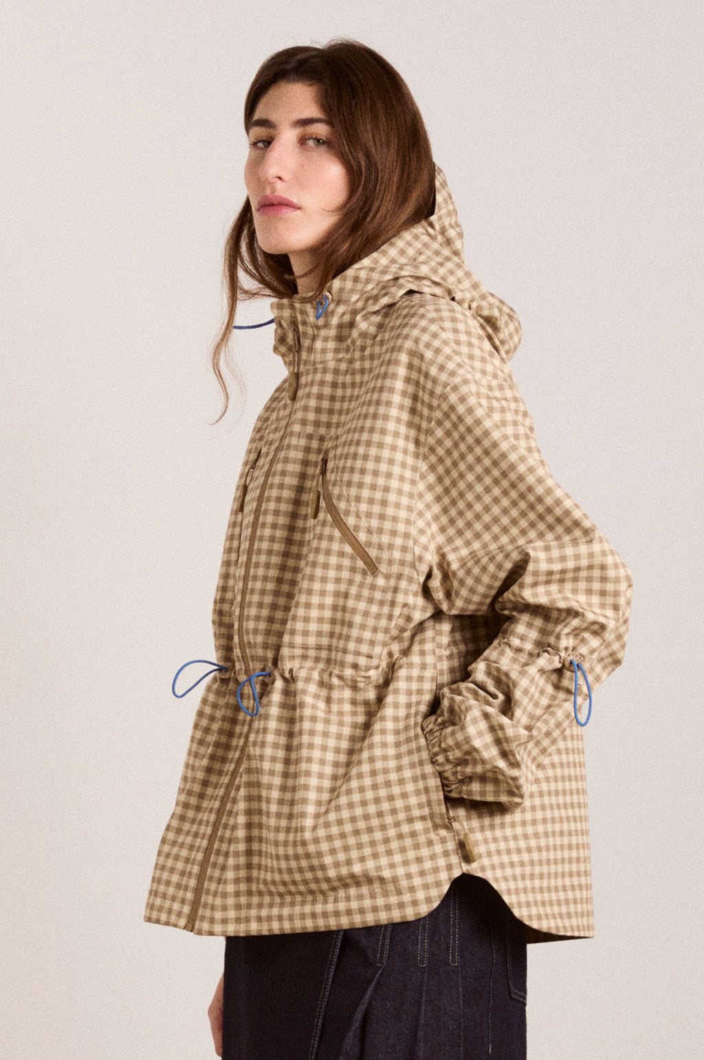 Matilda Raincoat Gingham Brown