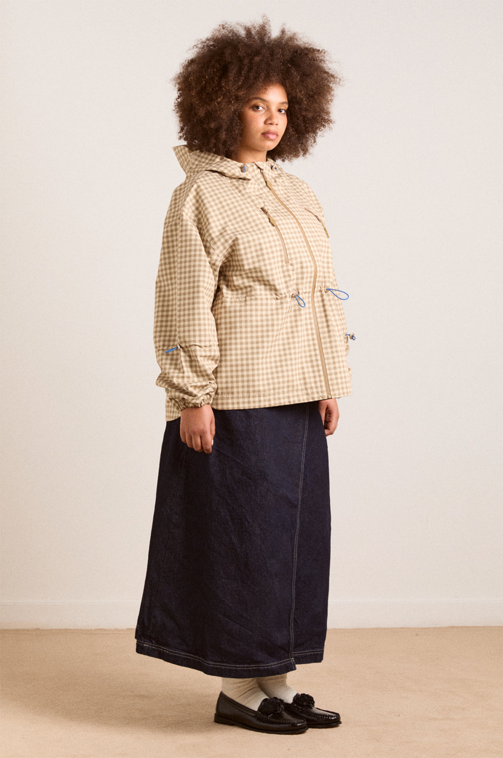 Matilda Raincoat Gingham Brown