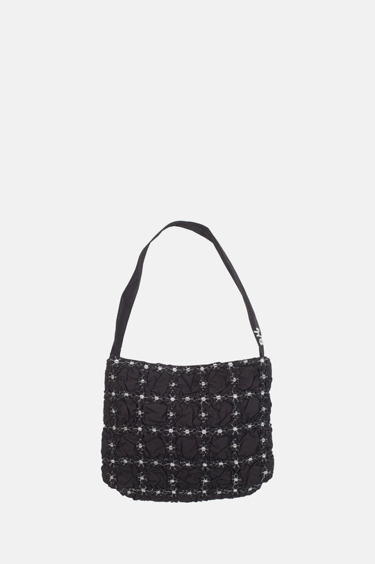 Minnie Shirred Shoulder Bag Black
