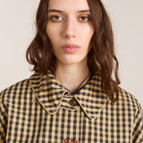 Myrtle Trench Coat Navy Gingham