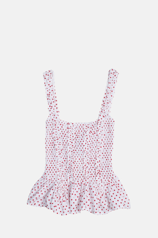 Raphi Cami Off White and Red Spot
