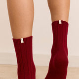 Ribbed Cosy Sock Burgundy