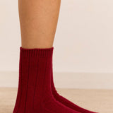 Ribbed Cosy Sock Burgundy