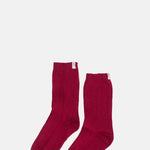 Damson Madder Ribbed Cosy Sock Burgundy.