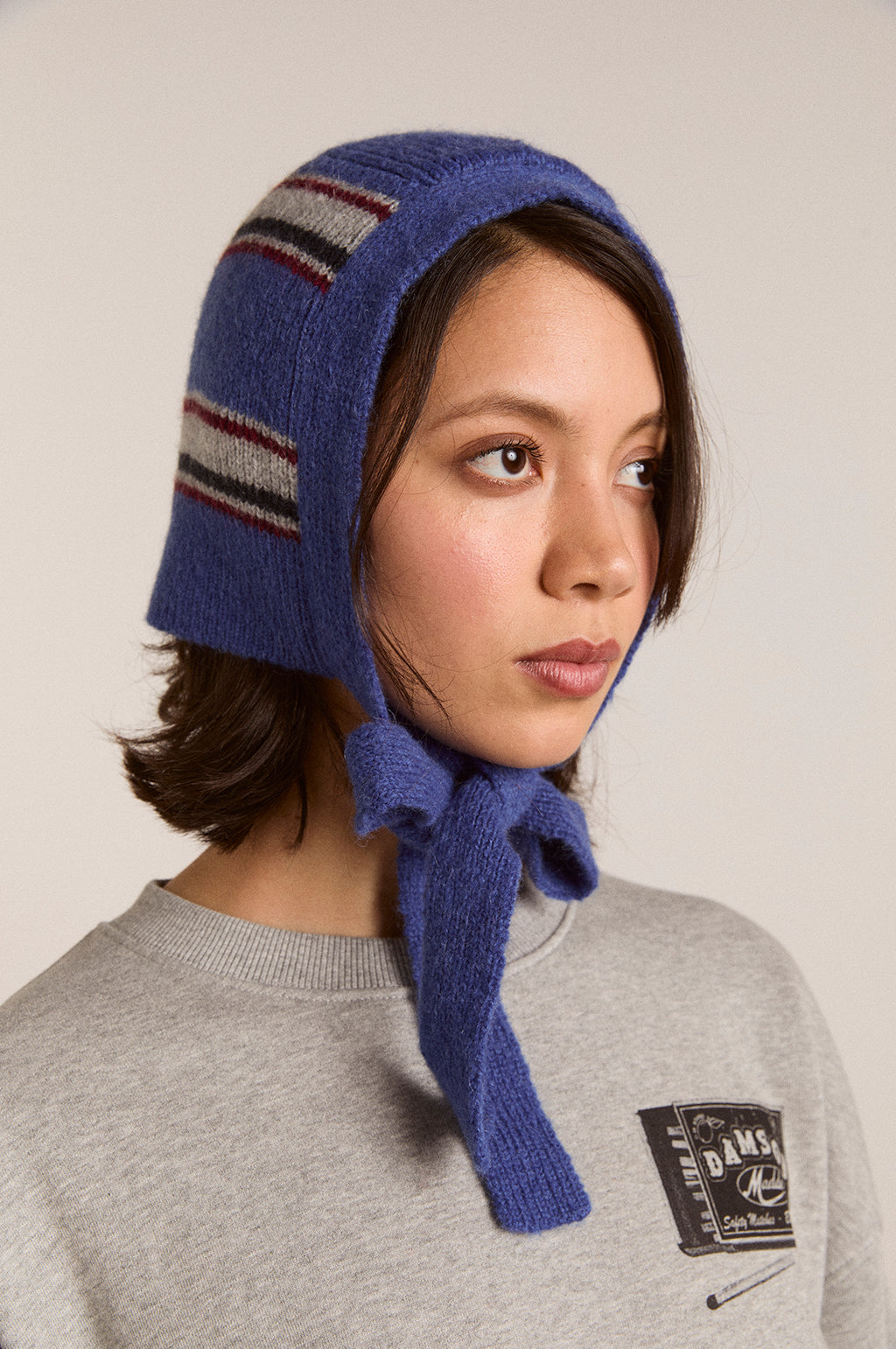 Shrunken Tie Bonnet Blue Stripe