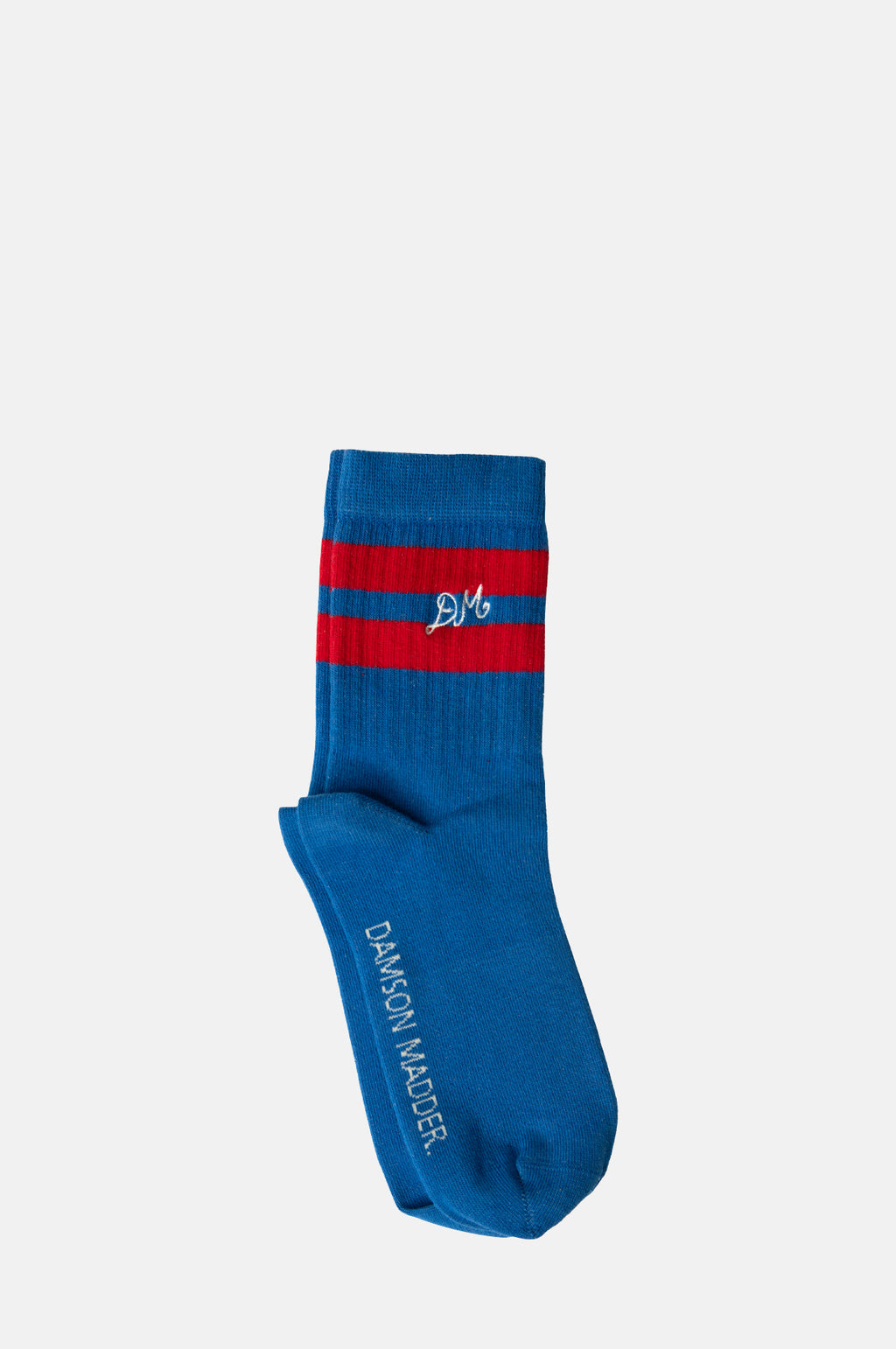 Damson Madder Sporty Calf Length Socks Blue Red.